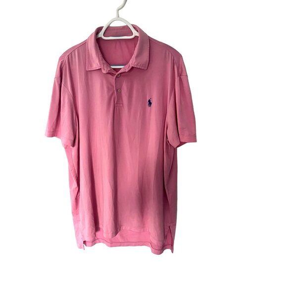 Ralph Lauren Mens Pink Polo Shirt Size L Cotton Blend - Picture 3 of 7